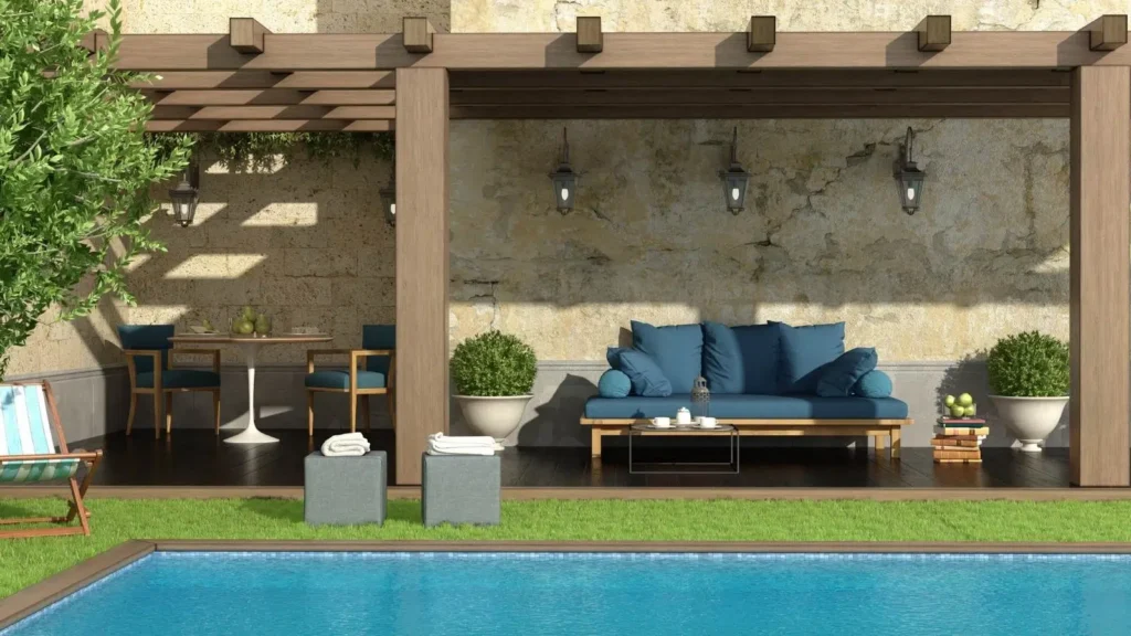 Traditional style timber pergola design.