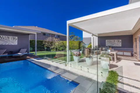 Opening roof near poolside